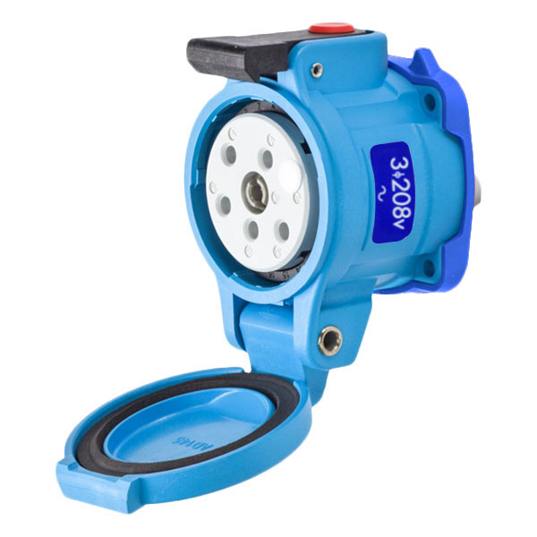 33-14163-972 - DS20 RECEPTACLE POLY BLUE SIZE 2 TYPE 3R 3P+G 20A 208 VAC 60 Hz +2 AUX